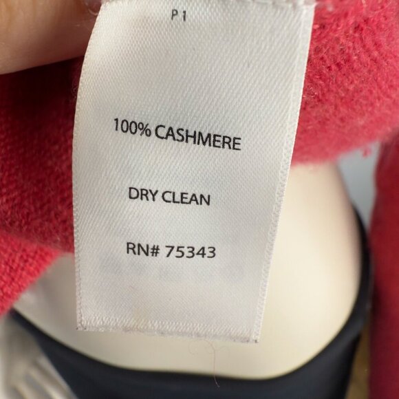 ADRIENNE VITTADINI 2-Ply Cashmere 100% V-Neck Long Sleeves Pink Sweater Pull S - Picture 6 of 7